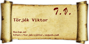 Törjék Viktor névjegykártya